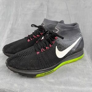 Nike Zoom All Out Flyknit Running Shoes Sneakers‎ Black Neon Pink